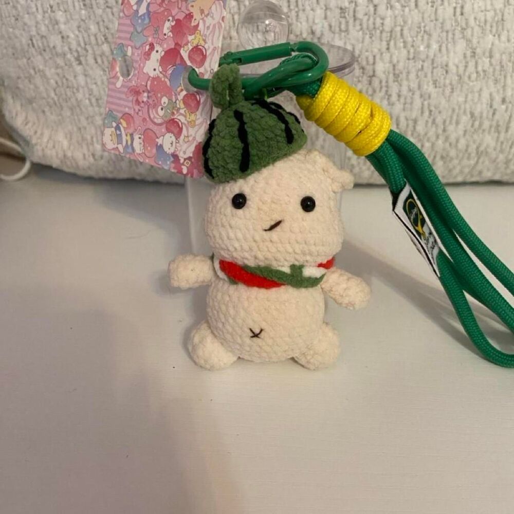 Handmade Crocheted Keychain Kawaii Watermelon